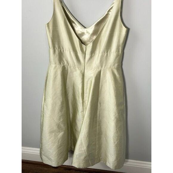 Jenny Yoo Collection Silk Dress Cocktail Fit & Flare Sleeveless V-Neck Green 8 - Picture 5 of 16